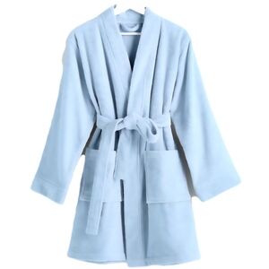 100% Organic Cotton Robe Crate & Barrel Terry Short Dorm Cover Up Blue Wrap L/XL